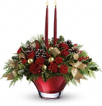 Teleflora\'s Holiday Flair Centerpiece