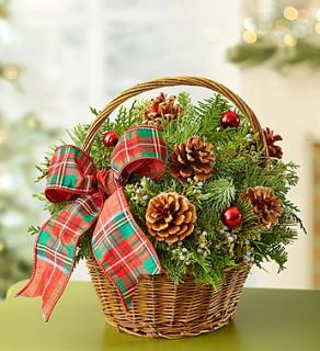 Christmas Evergreen Basket