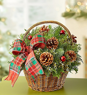 Christmas Evergreen Basket