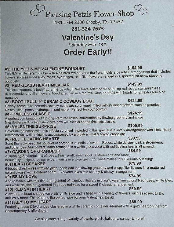 Valentine\'s Day Specials