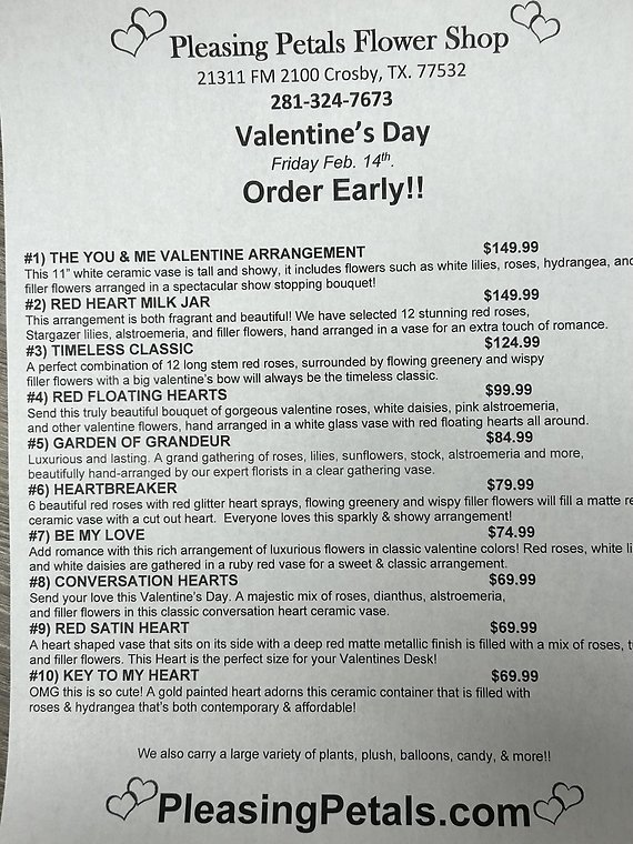 Valentine\'s Day Specials