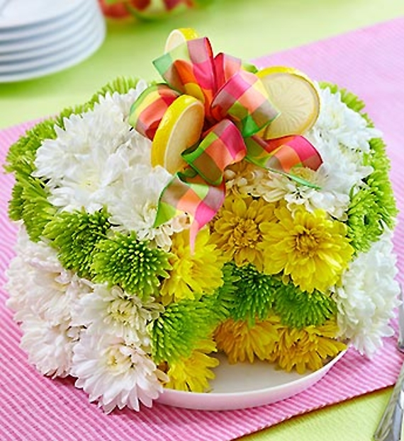 Fresh Flower Cake - Lemon